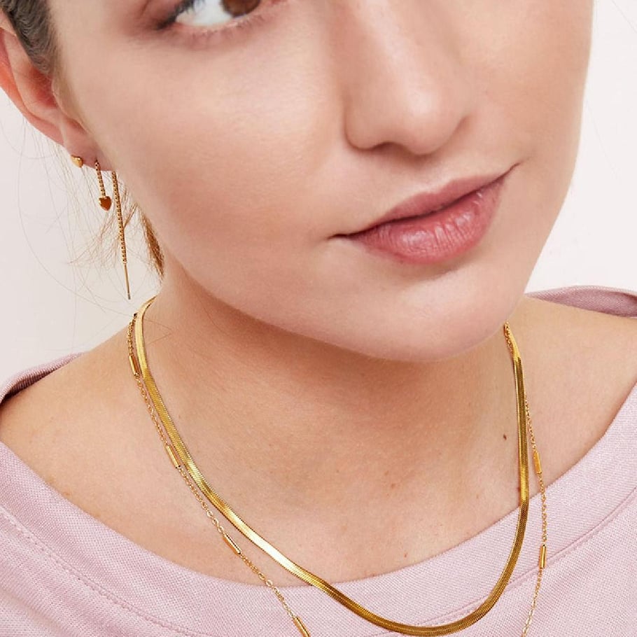Edelstahlkette mit doppelter Kette Bild3